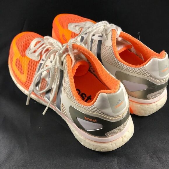 NEW ADIDAS Adios Boost Racing Flasts 6.5 US 38 EU Orange Grey White - Picture 5 of 13